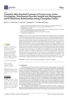 Complete Mitochondrial Genome of Pseudocaranx Dentex