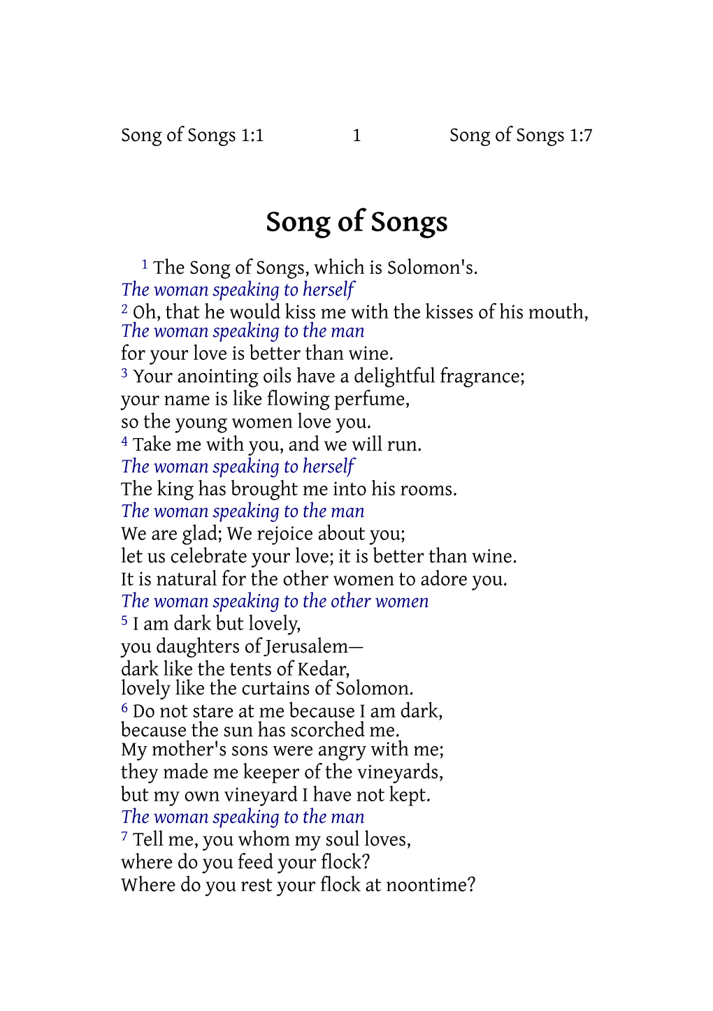 Song of Songs 1:1 1 Song of Songs 1:7