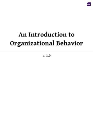 An Introduction to Organizational Behavior