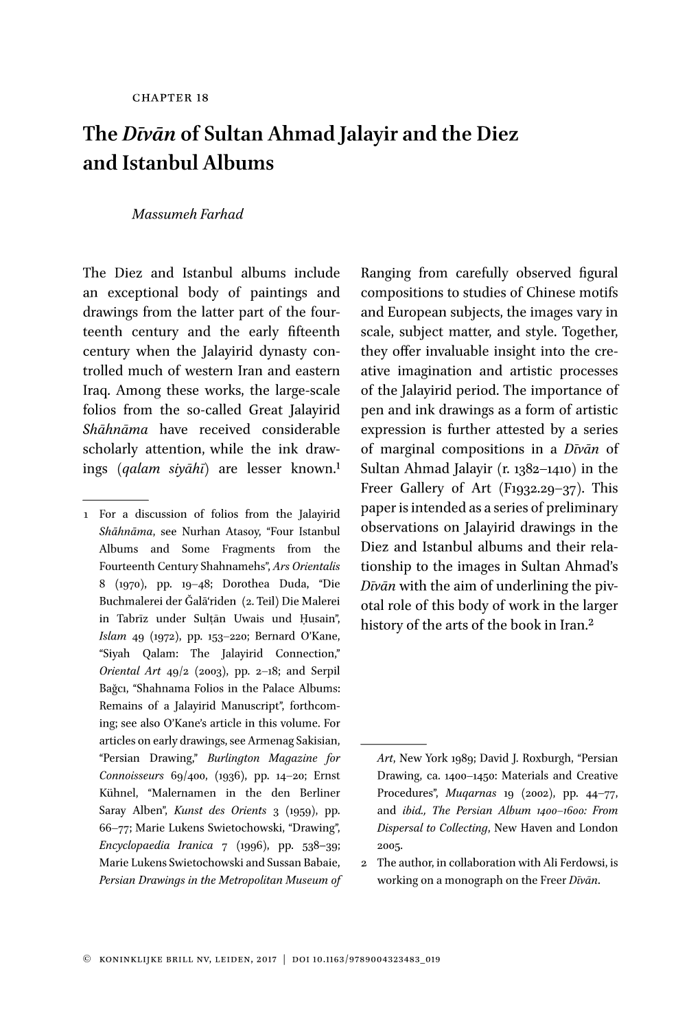 The Dīvān of Sultan Ahmad Jalayir and the Diez and Istanbul Albums