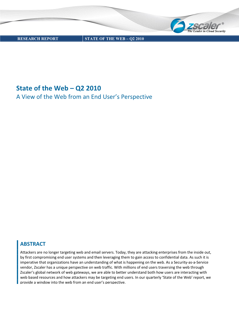 State of the Web – Q2 2010