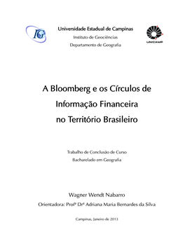 A Bloomberg E Os Círculos De Informação Financeira No Território Brasileiro