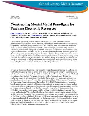 Constructing Mental Model Paradigms for Teaching Electronic Resources