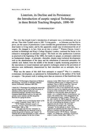 In Three British Teaching Hospitals, 1890-99