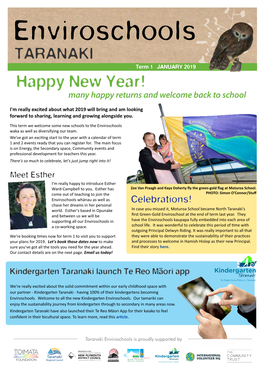 Enviroschools Taranaki Newsletter January 2019