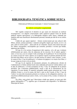 Bibliografia Temàtica Sobre Sueca