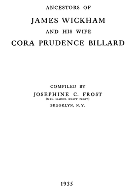 James Wickham Cora Prudence Billard
