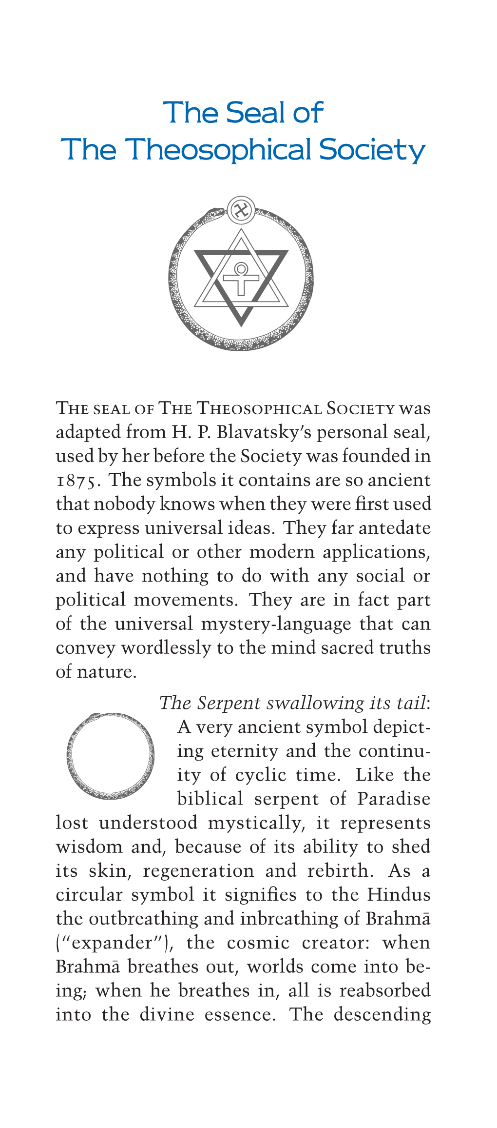 The Seal of the Theosophical Society