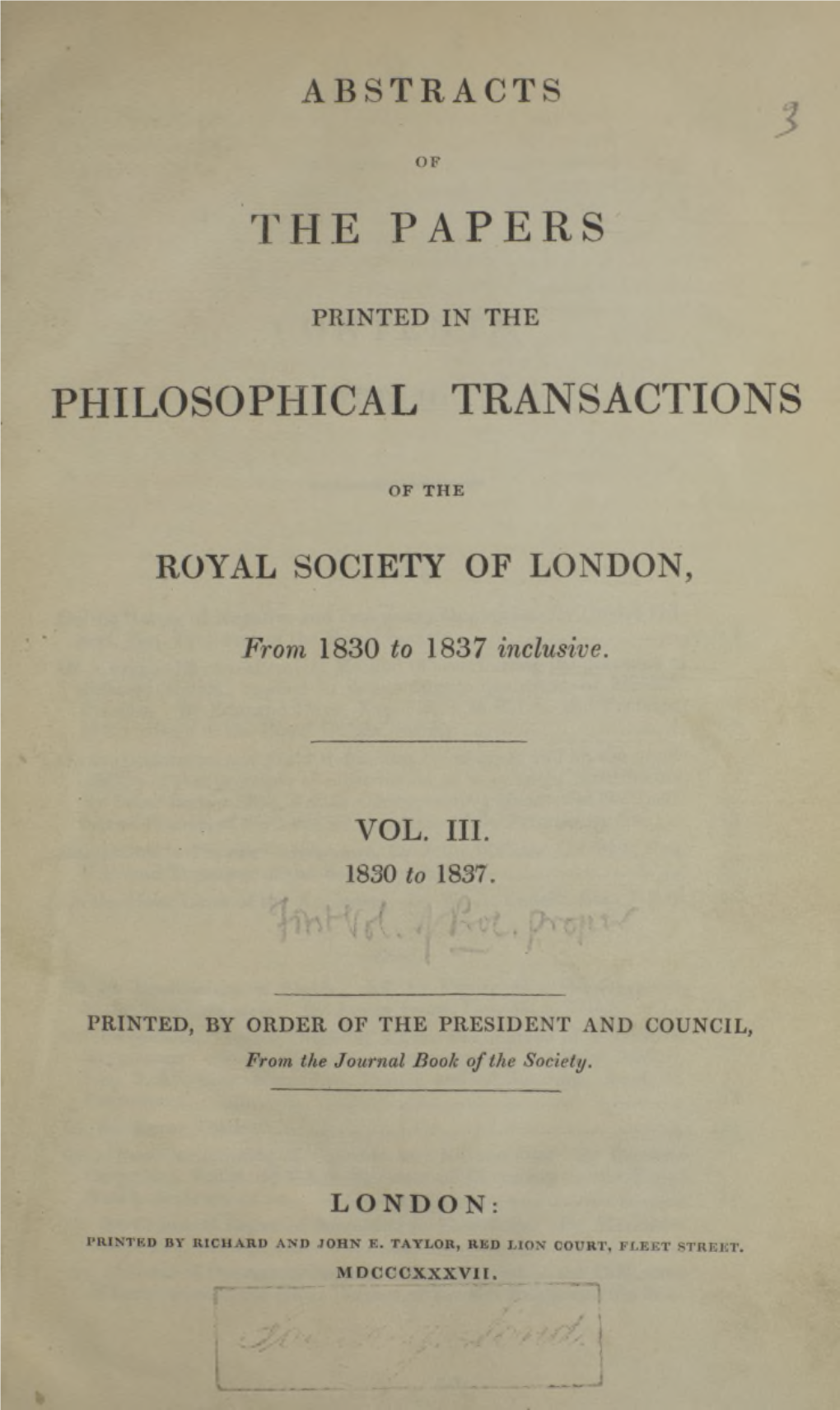 % the Papers Philosophical Transactions