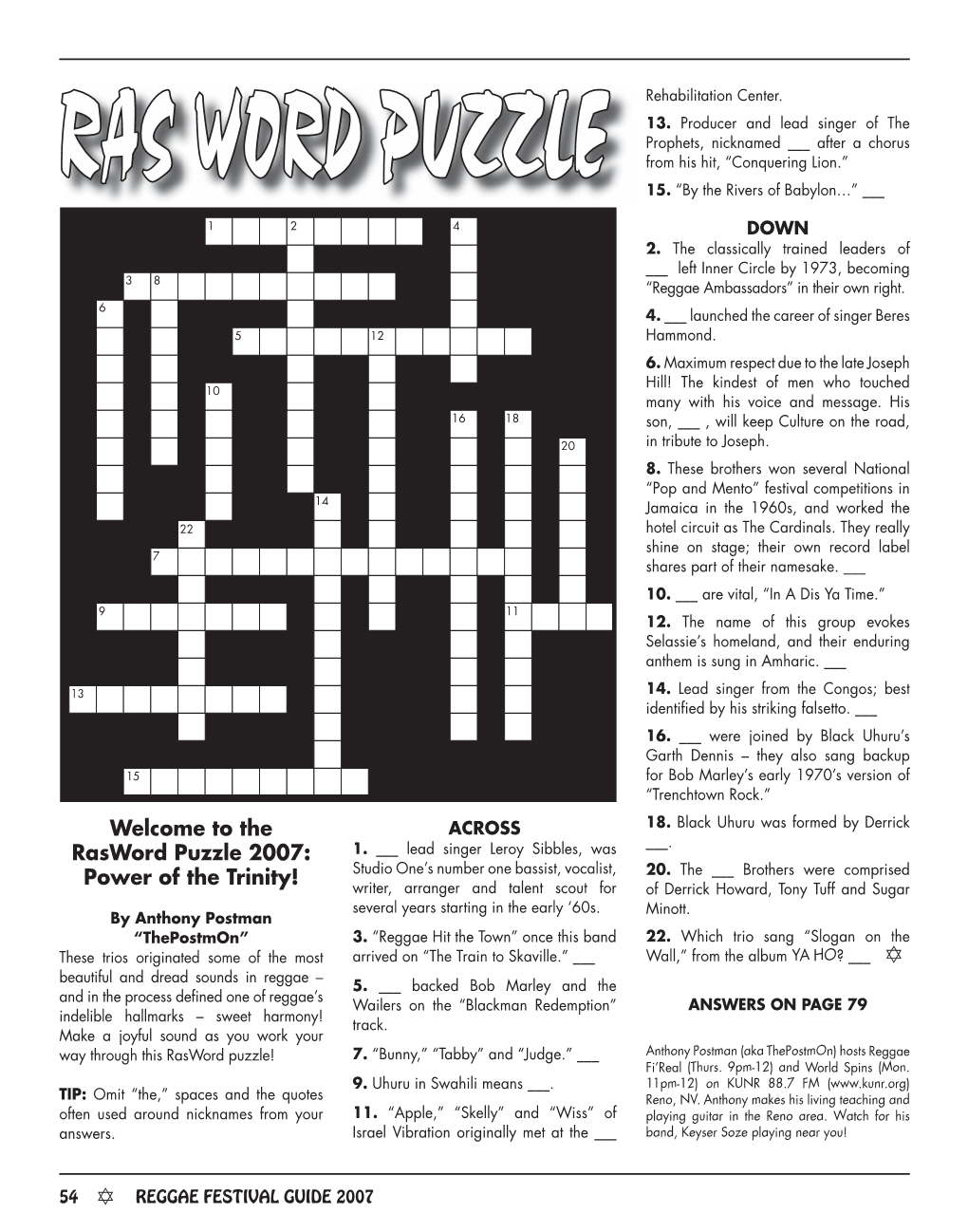 Rasword Puzzle 2007: 1