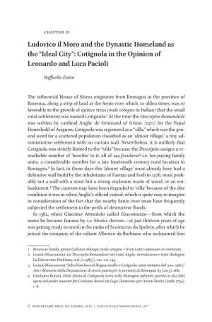 Cotignola in the Opinion of Leonardo and Luca Pacioli