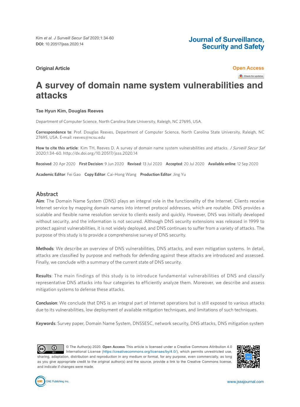 A Survey of Domain Name System Vulnerabilities and Attacks