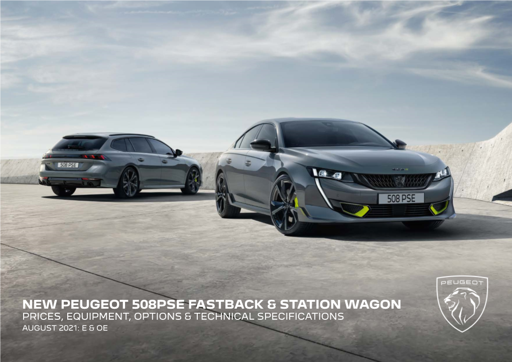 New Peugeot 508Pse Fastback & Station Wagon