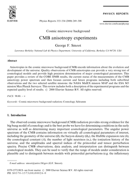 CMB Anisotropy Experiments