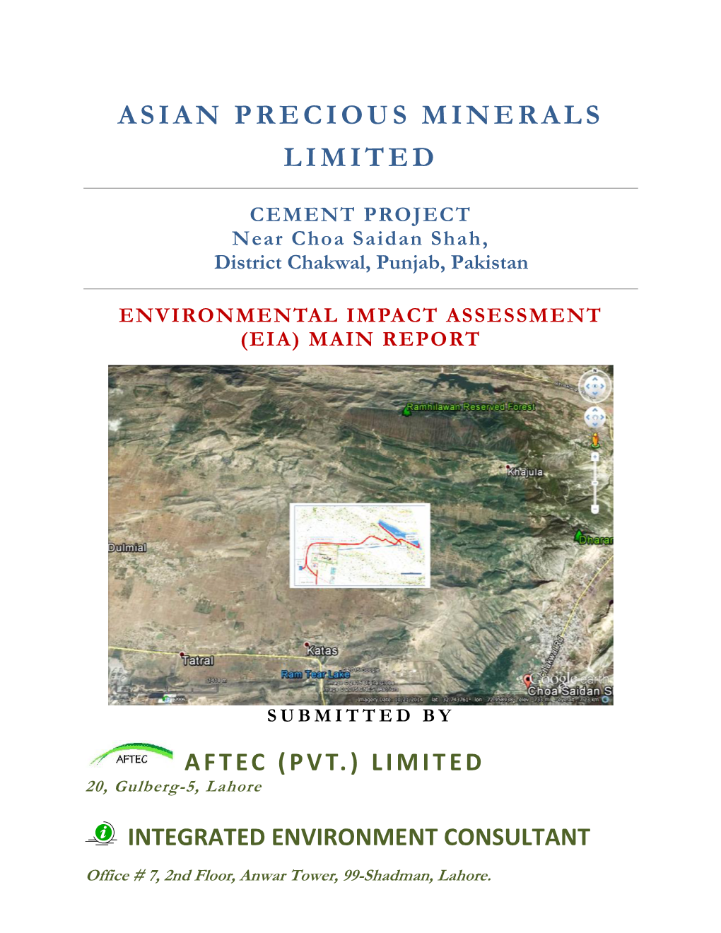 Asian Precious Minerals Limited – Eia Report Cement Project Table of Contents