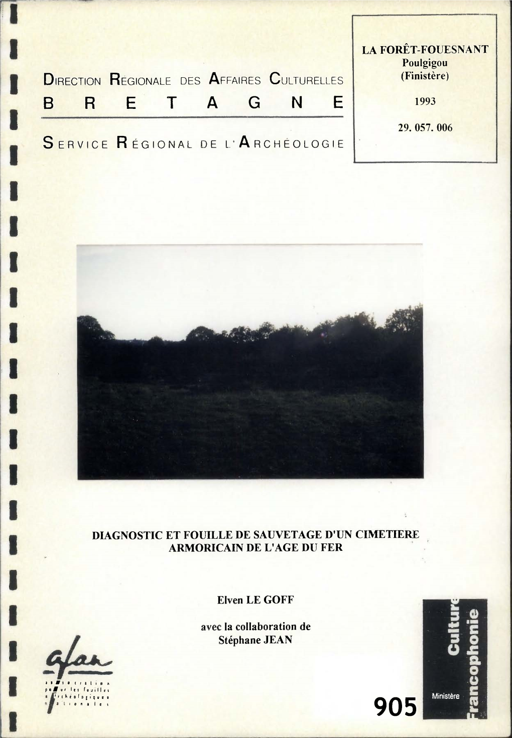 La Forêt-Fouesnant (29). Poulgigou. Rapport De Sondage