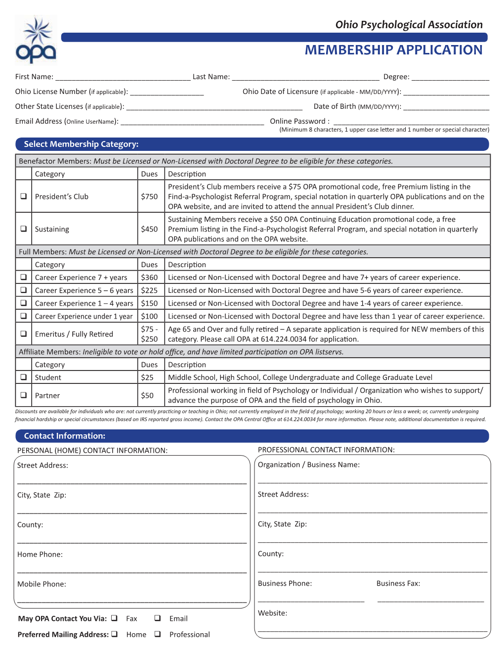 Membership Application