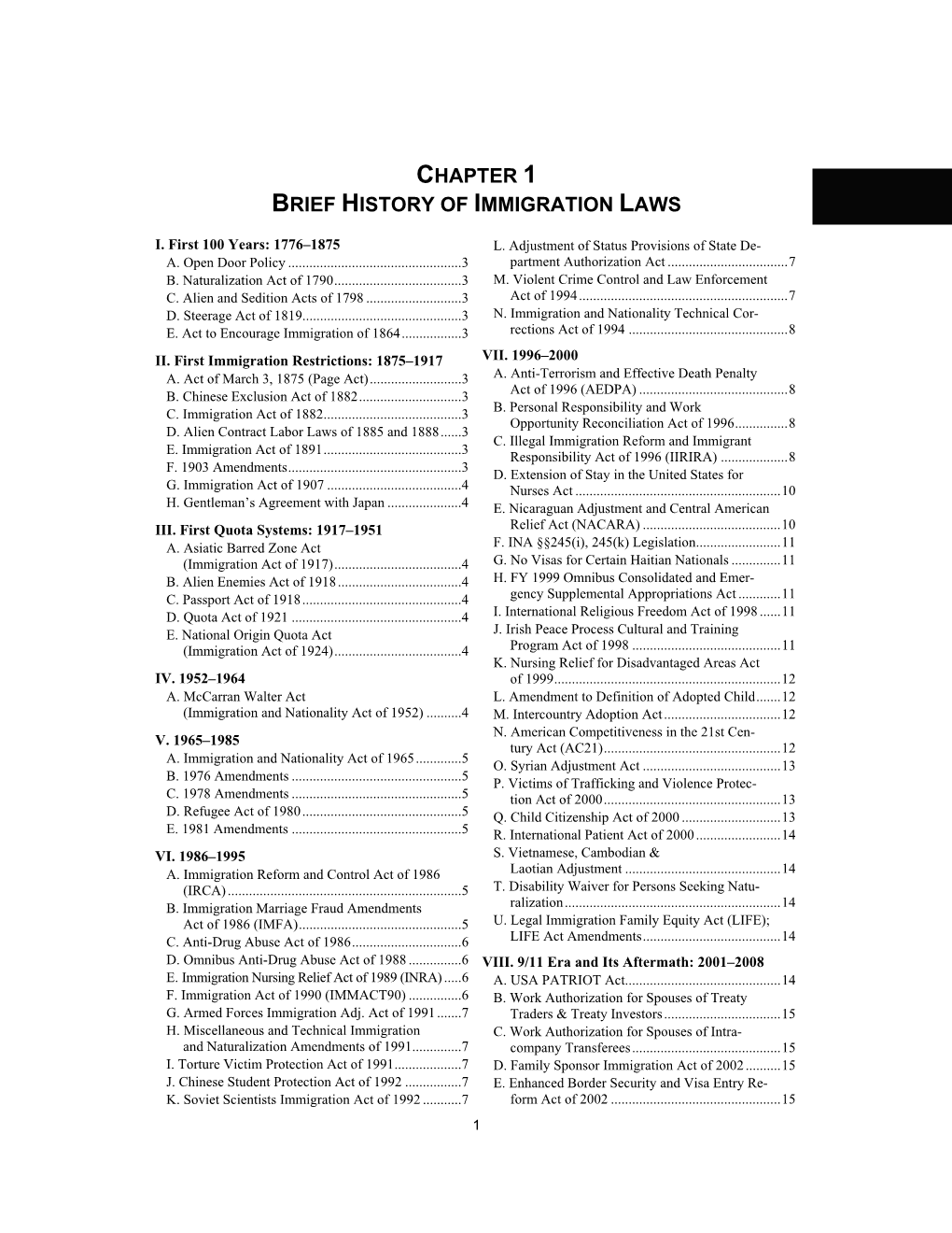 Chapter 1 Brief History of Immigration Laws