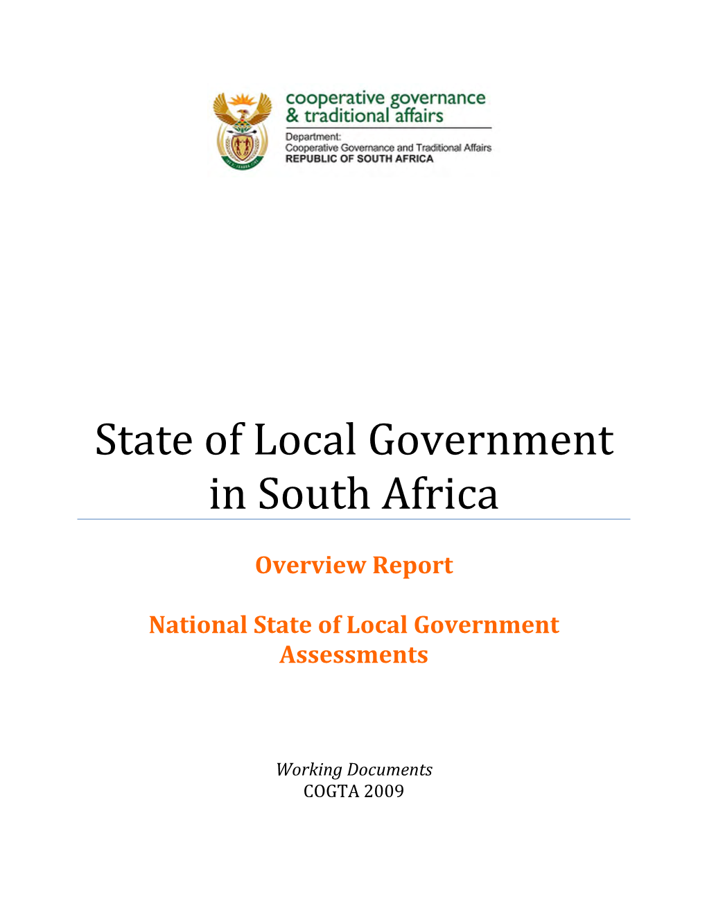 State of Local Government in South Africa