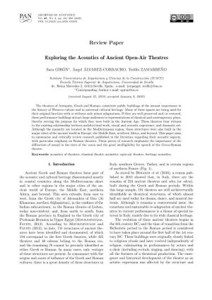 Review Paper Exploring the Acoustics of Ancient Open-Air Theatres