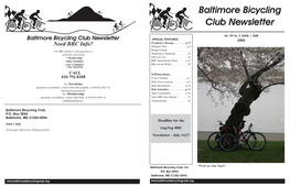 Baltimore Bicycling Club Newsletter