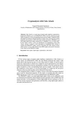 Cryptanalysis with Cube Attack