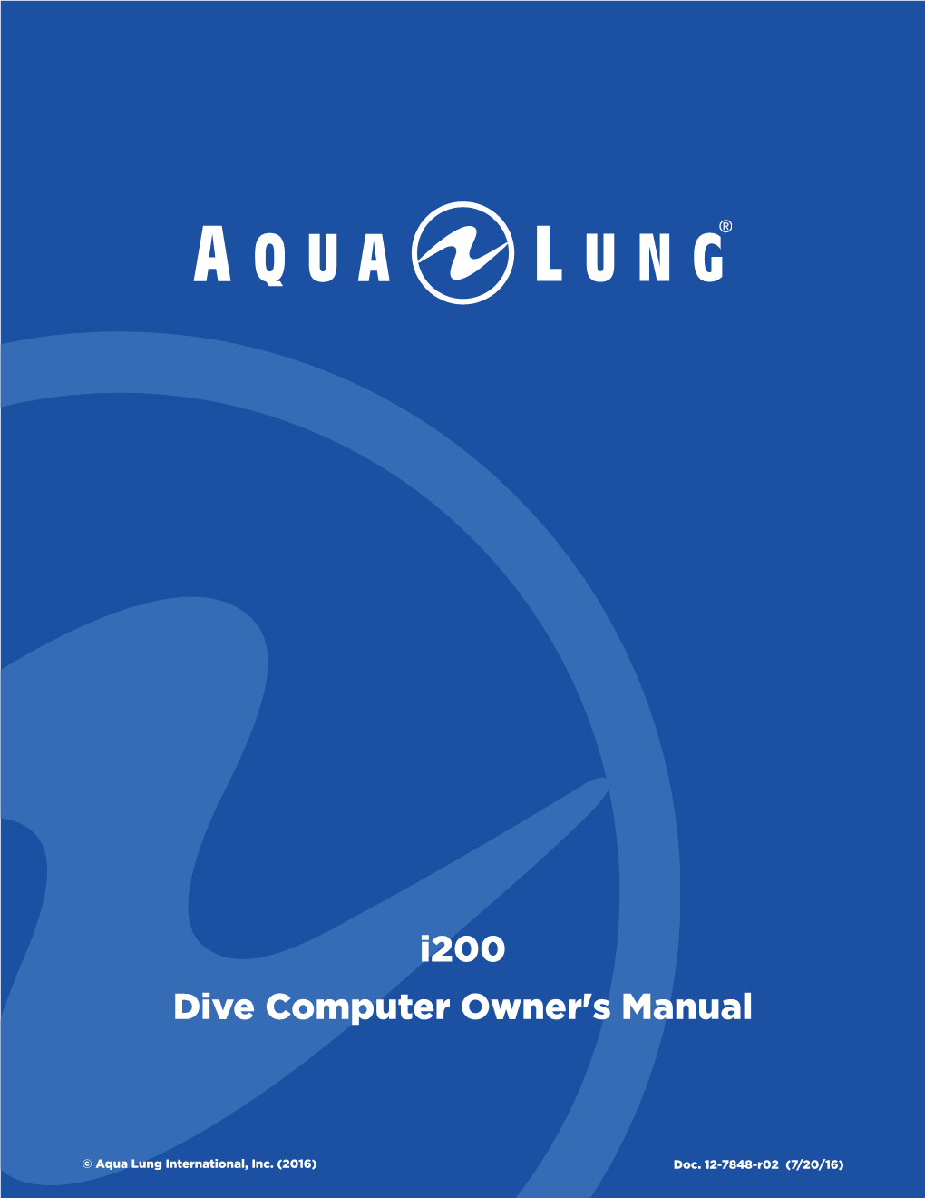 Dive Computer Owner's Manual I200