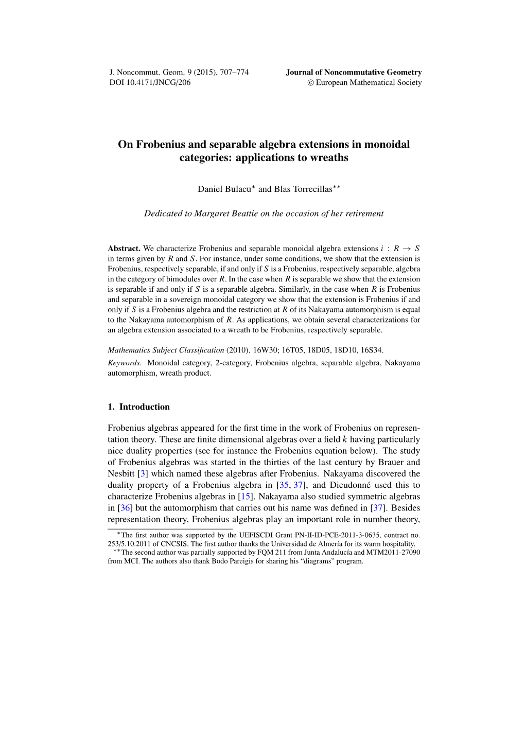 On Frobenius and Separable Algebra Extensions in Monoidal Categories: Applications to Wreaths