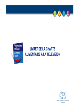 Livret De La Charte Alimentaire À La Télévision