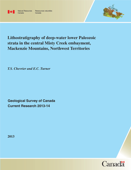 Lithostratigraphy of Deep-Water Lower Paleozoic Strata in the Central Misty Creek Embayment, Mackenzie Mountains, Northwest Territories