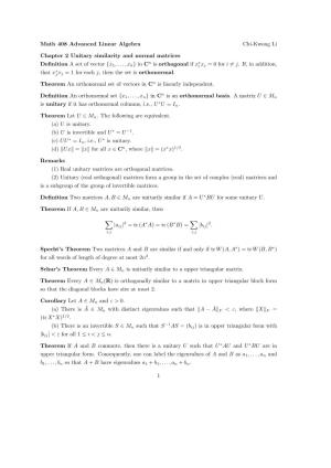 Math 408 Advanced Linear Algebra Chi-Kwong Li Chapter 2 Unitary