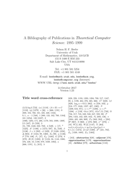 A Bibliography of Publications in Theoretical Computer Science: 1995–1999