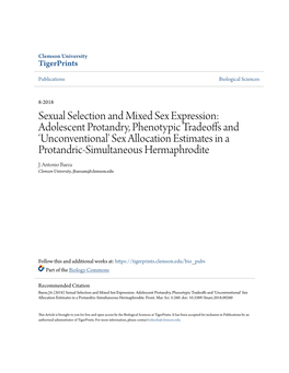 Sexual Selection and Mixed Sex Expression