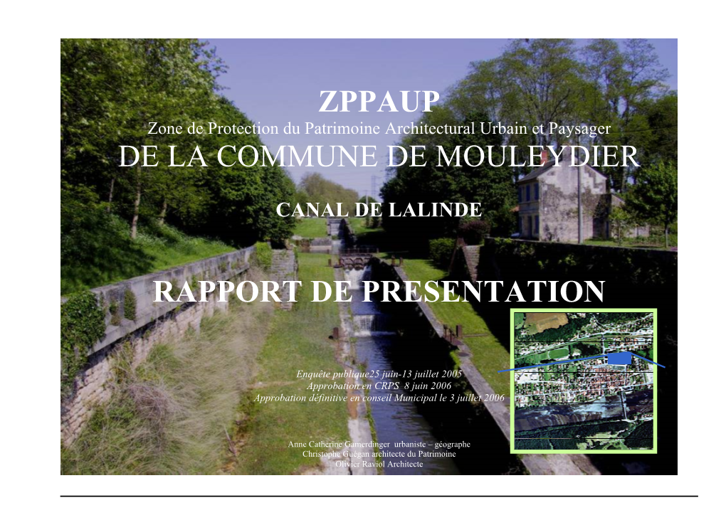 Zppaup De La Commune De Mouleydier Rapport De