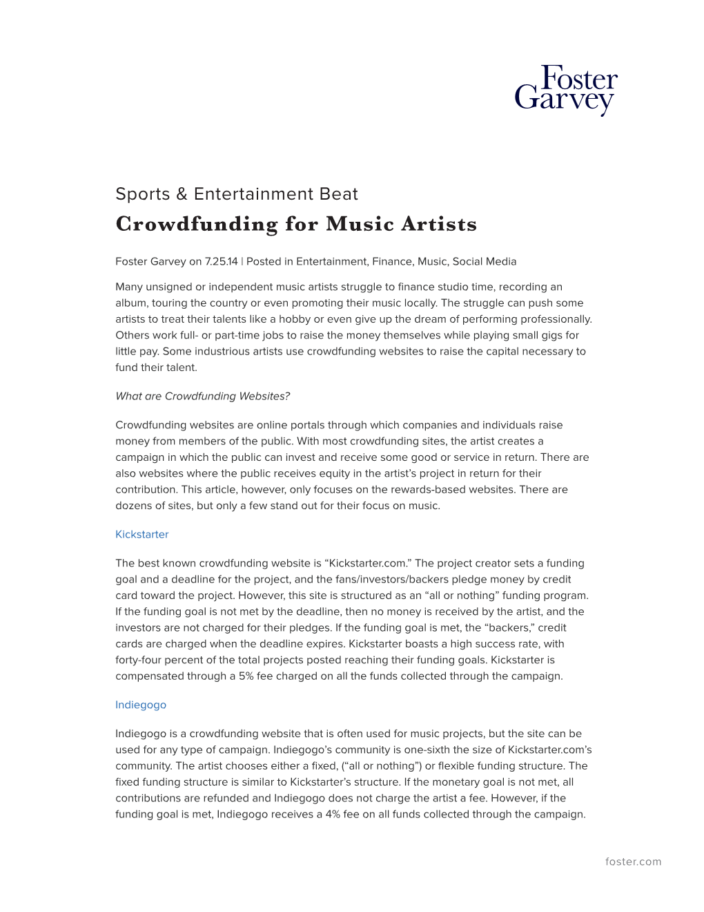 Crowdfunding for Music Artists