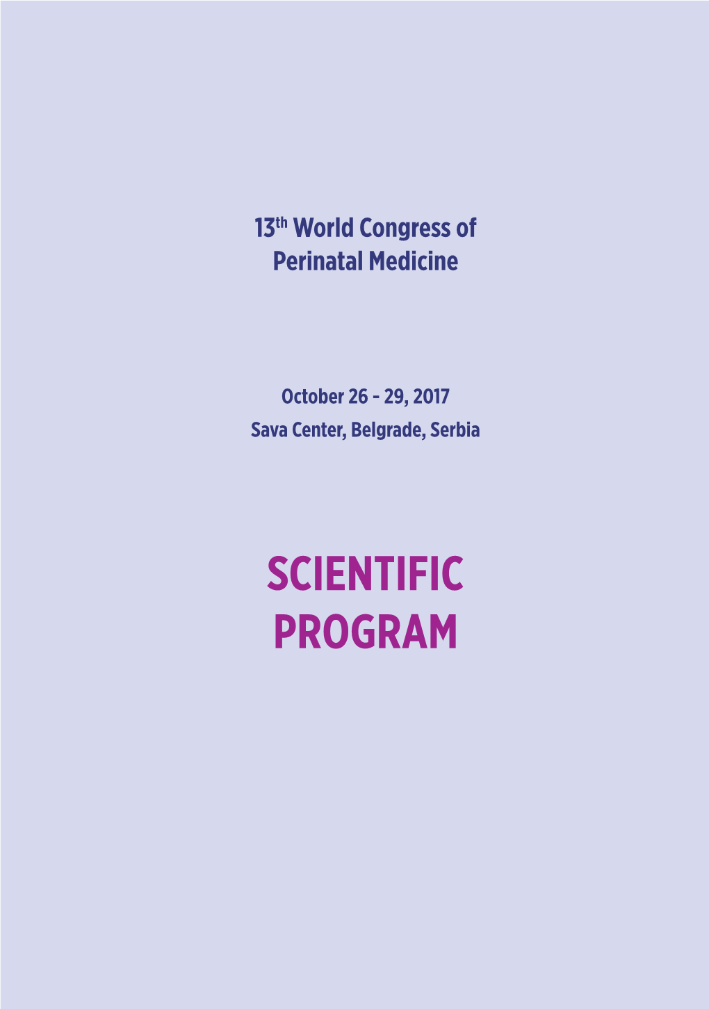 13Th World Congress of Perinatal Medicine