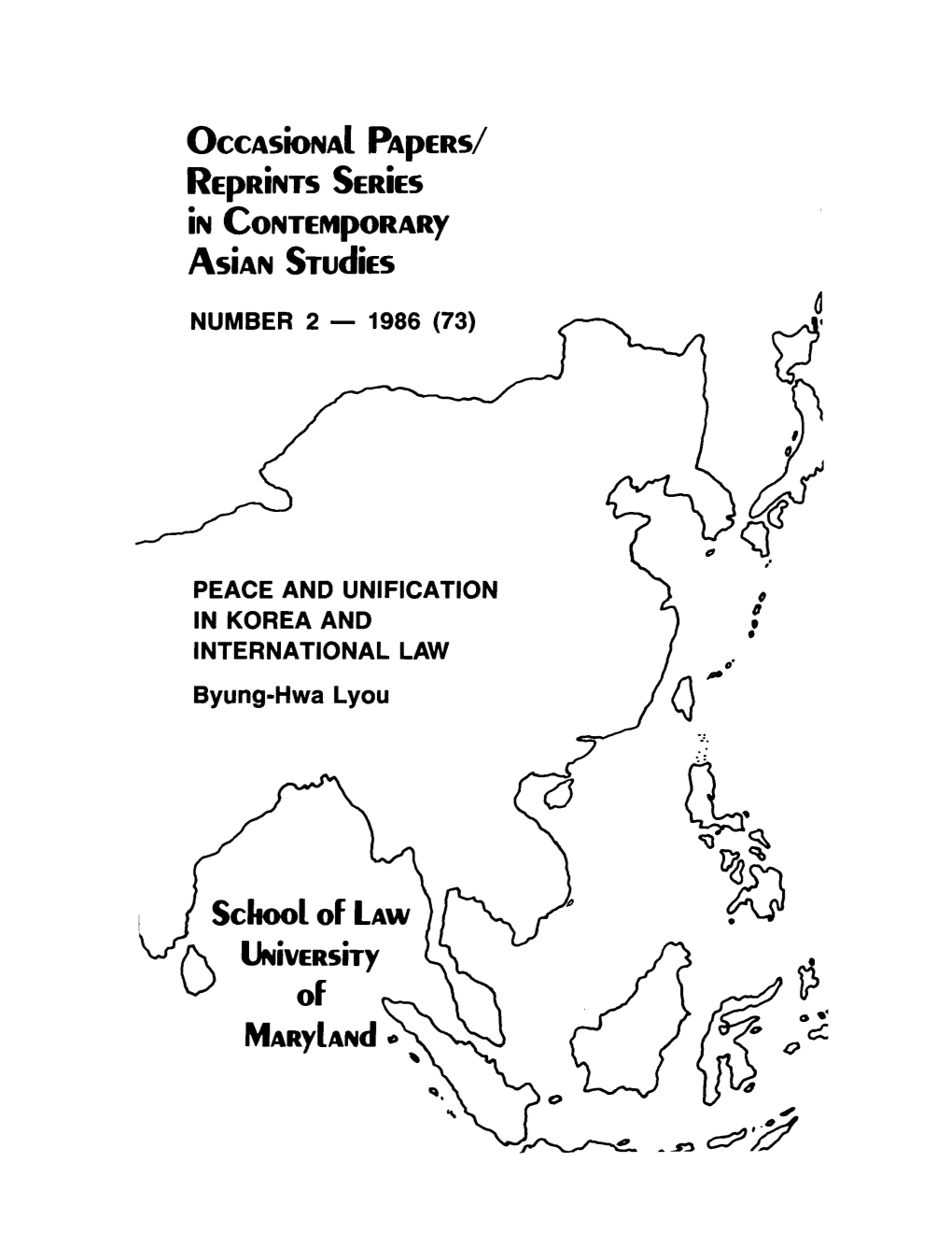 Peace and Unification in Korea and International Law