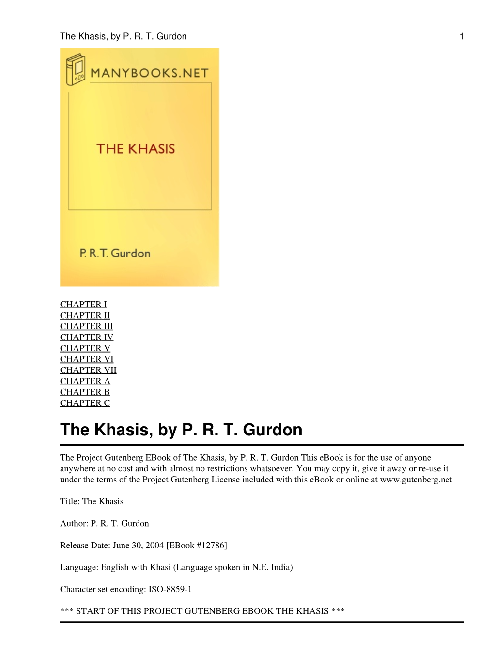 The Khasis, by P