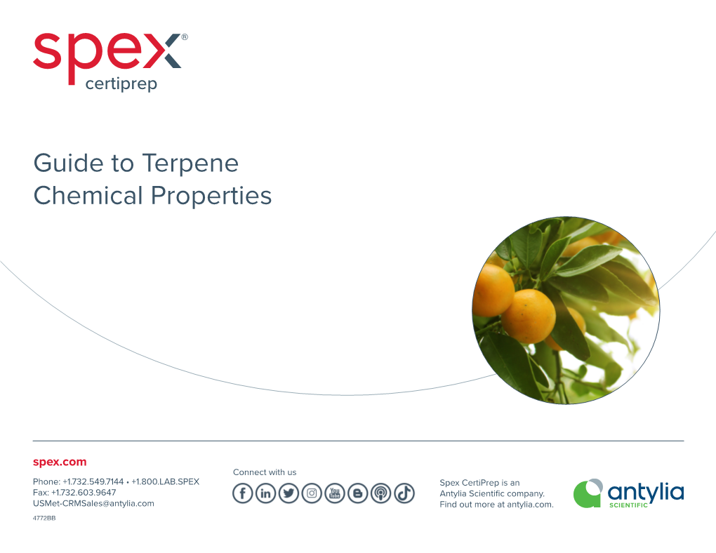 SPEX Certiprep Guide to Terpene Chemical Properties