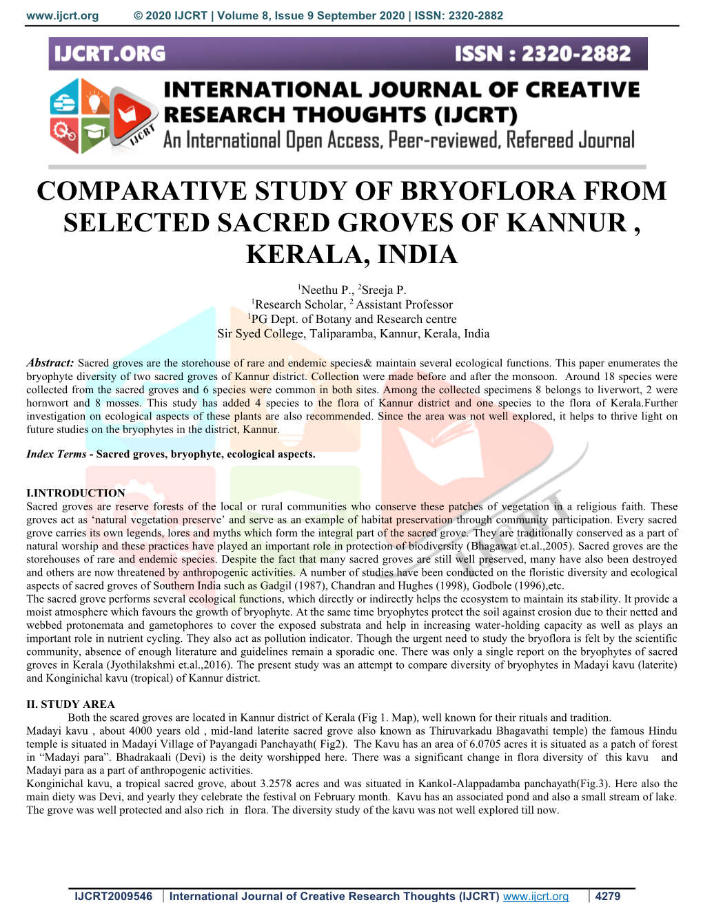 Comparative Study of Bryoflora from Selected Sacred Groves of Kannur , Kerala, India