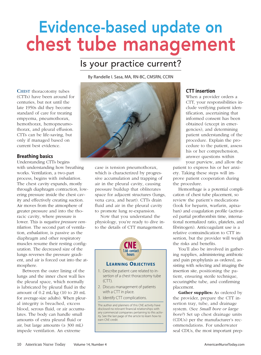 Evidence-Based Update on Chest Tube Management