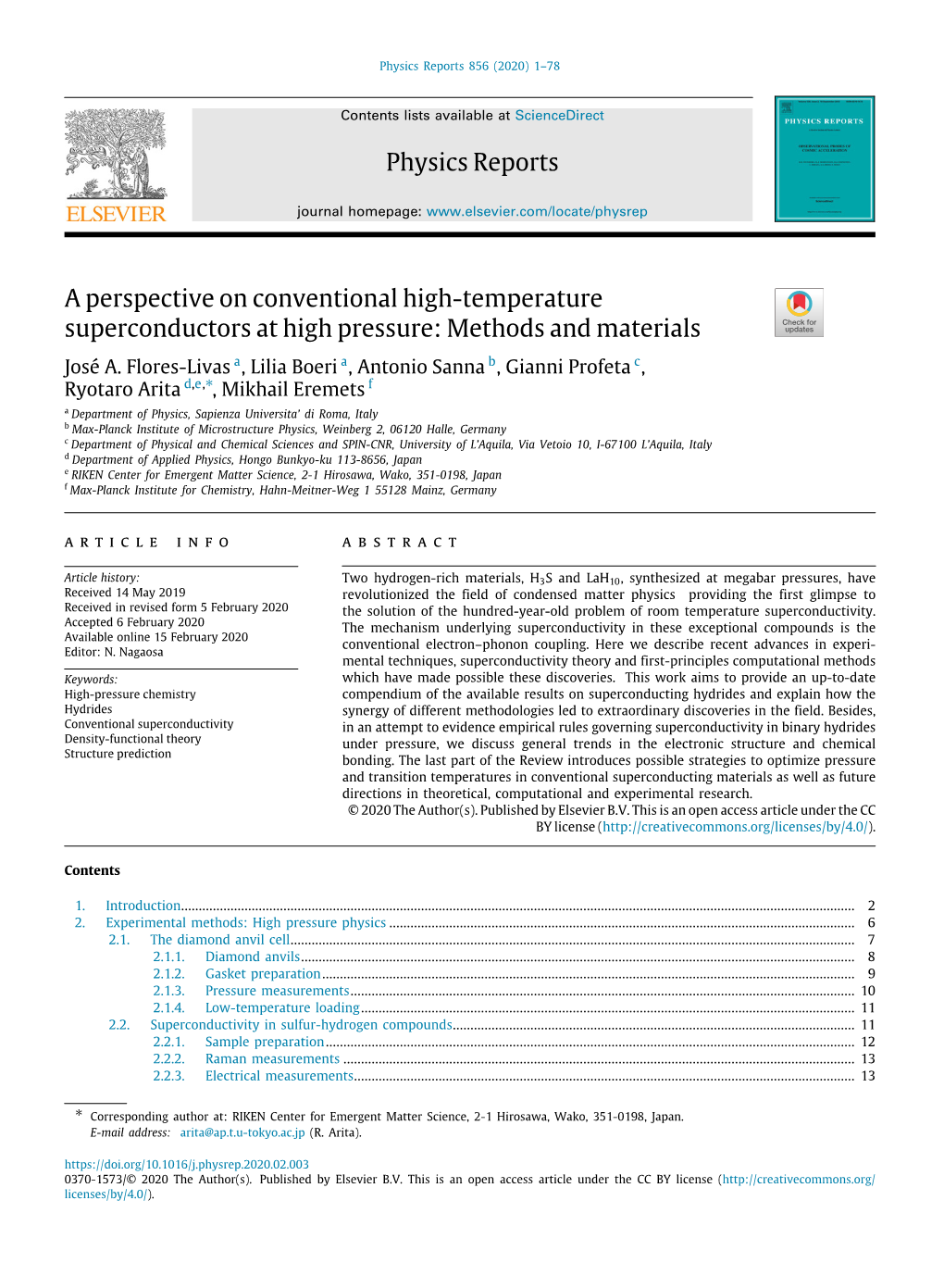 Physics Reports a Perspective on Conventional High