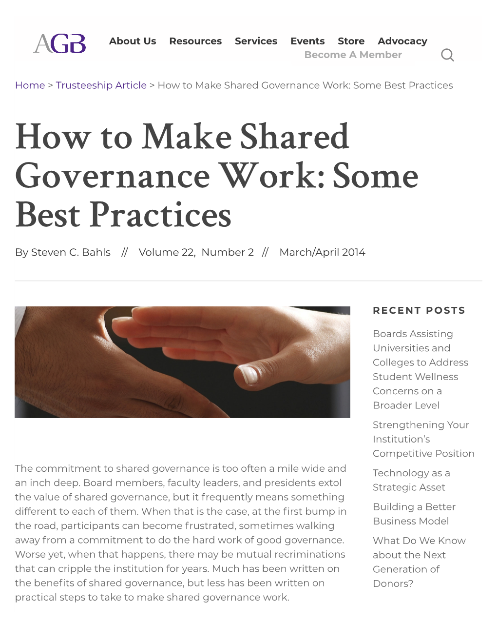 How to Make Shared Governance Work: Some Best Practices How to Make Shared Governance Work: Some Best Practices