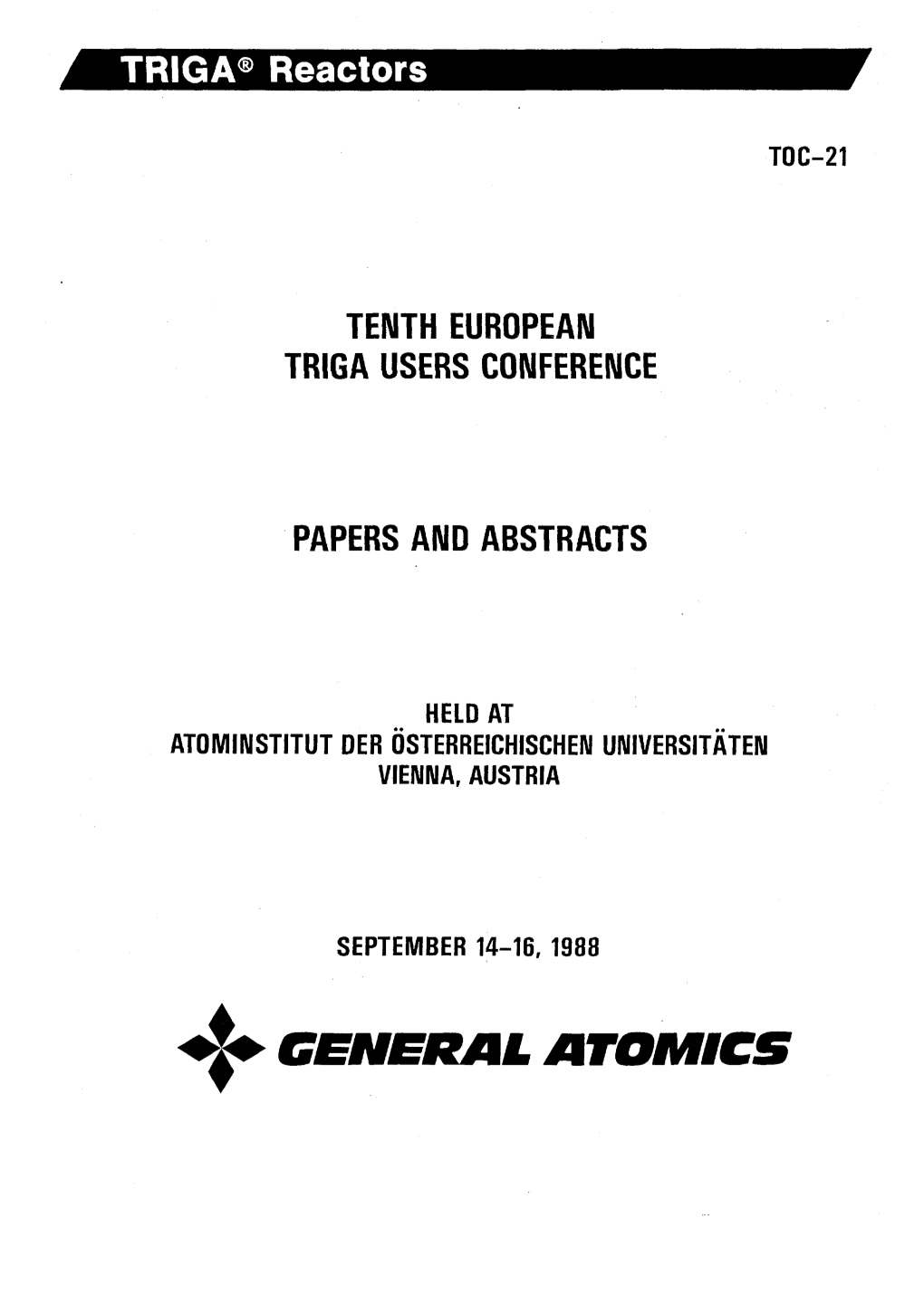 A General Atomics Notice