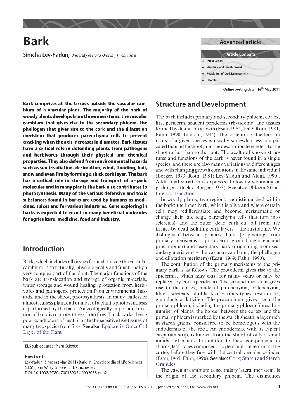 Introduction Structure and Development