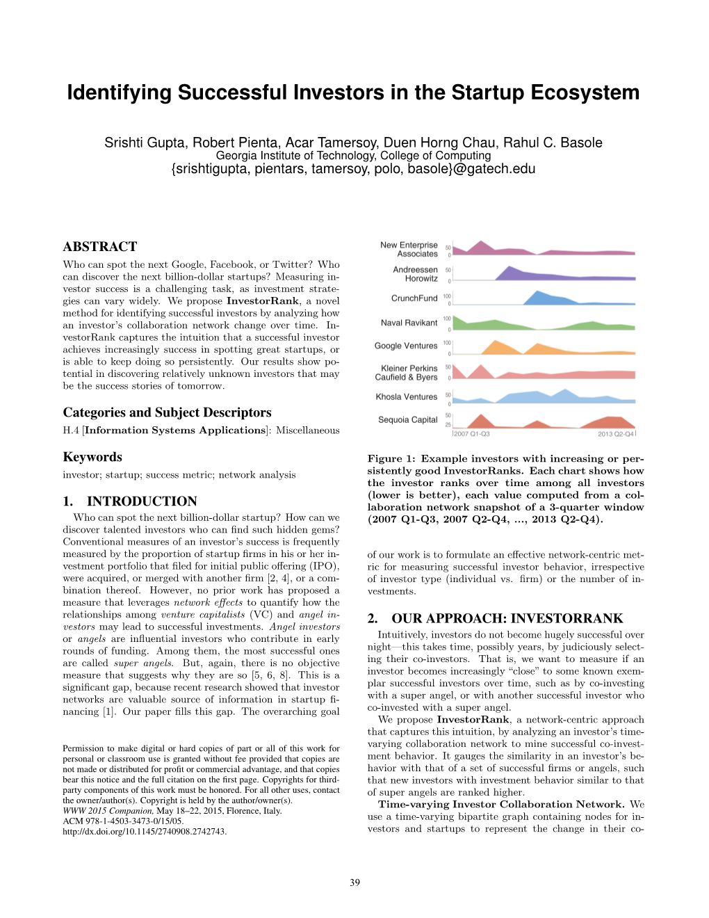 Identifying Successful Investors in the Startup Ecosystem