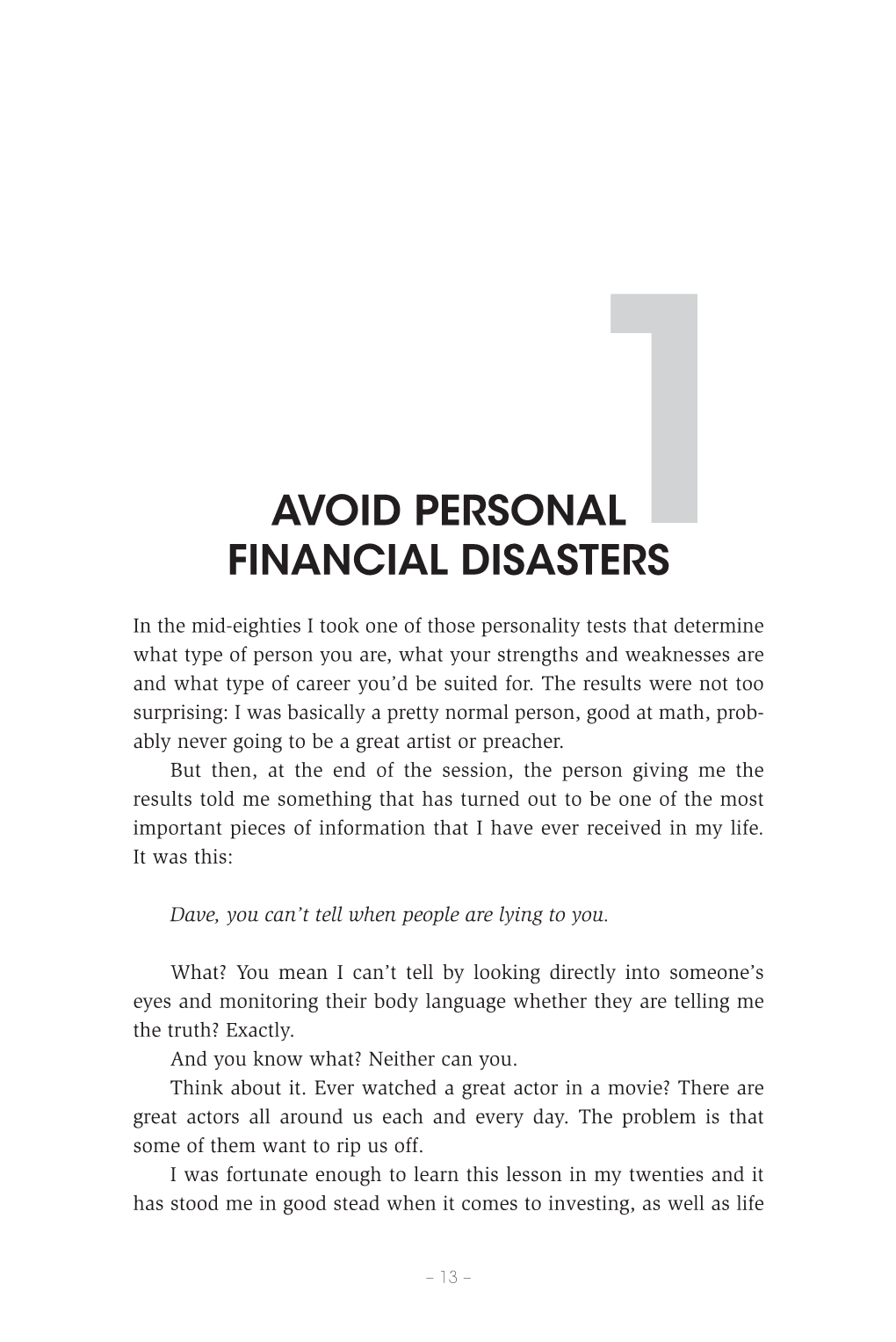 Avoid Personal Financial DISASTERS