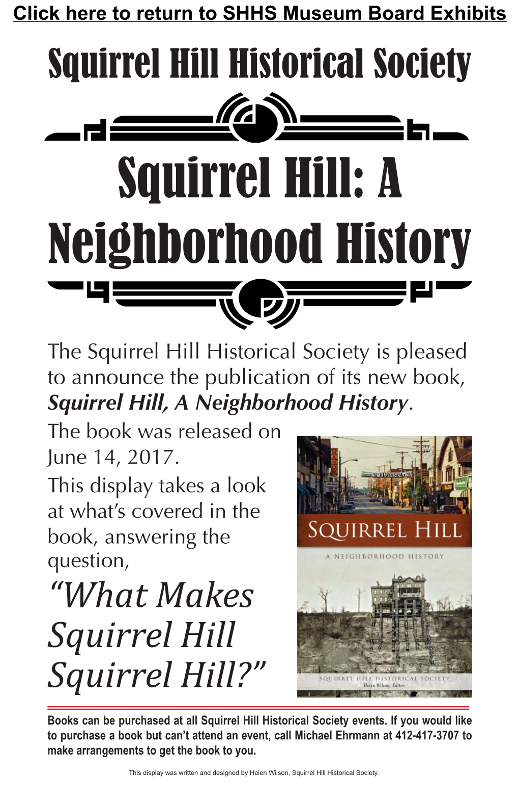 Squirrel Hill Historical Society