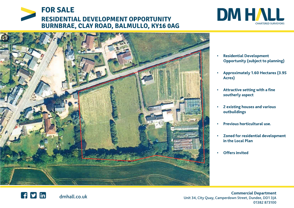 For Sale Residential Development Opportunity Burnbrae, Clay Road, Balmullo, Ky16 0Ag