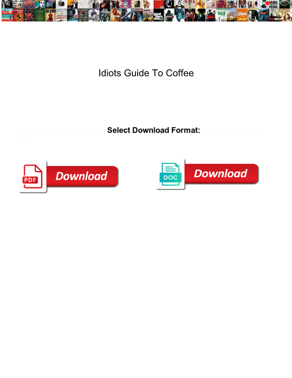 Idiots Guide to Coffee